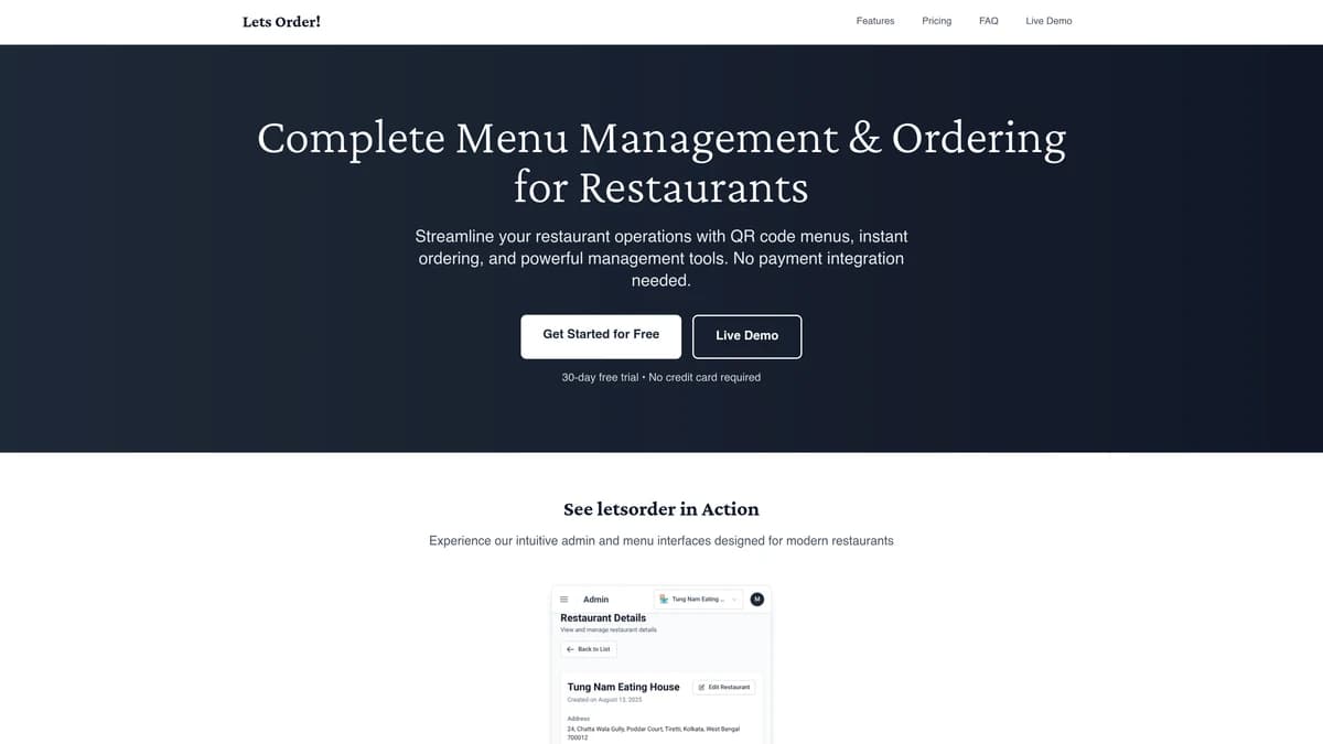 LetsOrder screenshot