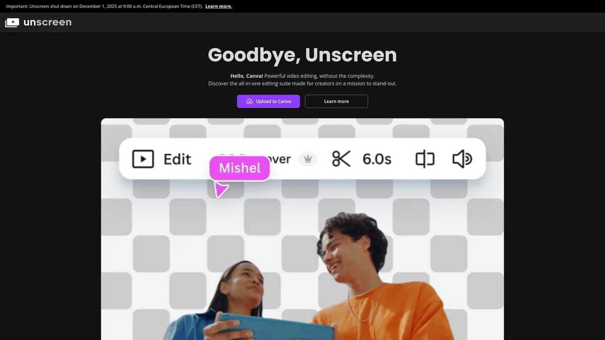 Unscreen screenshot