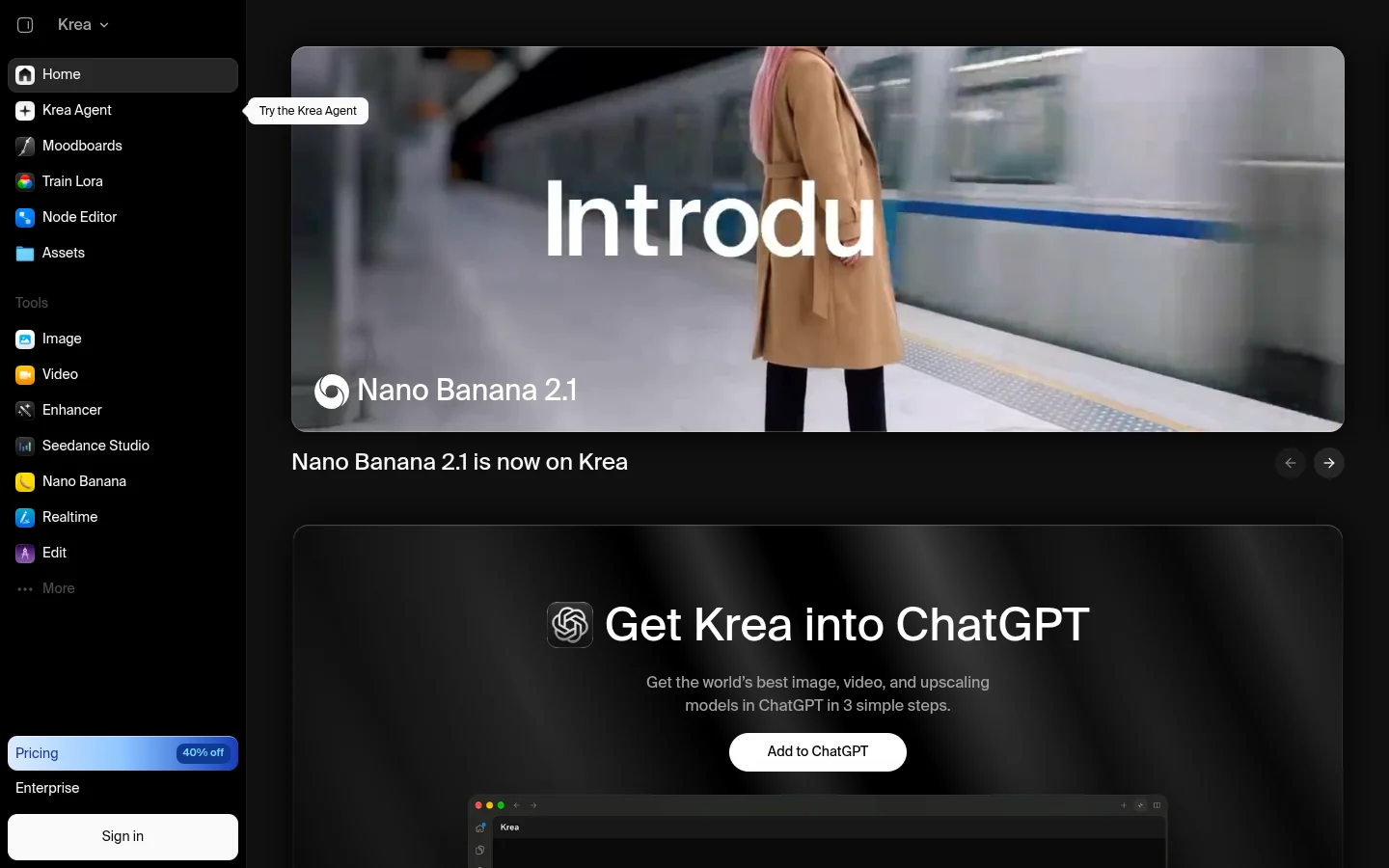 Krea screenshot