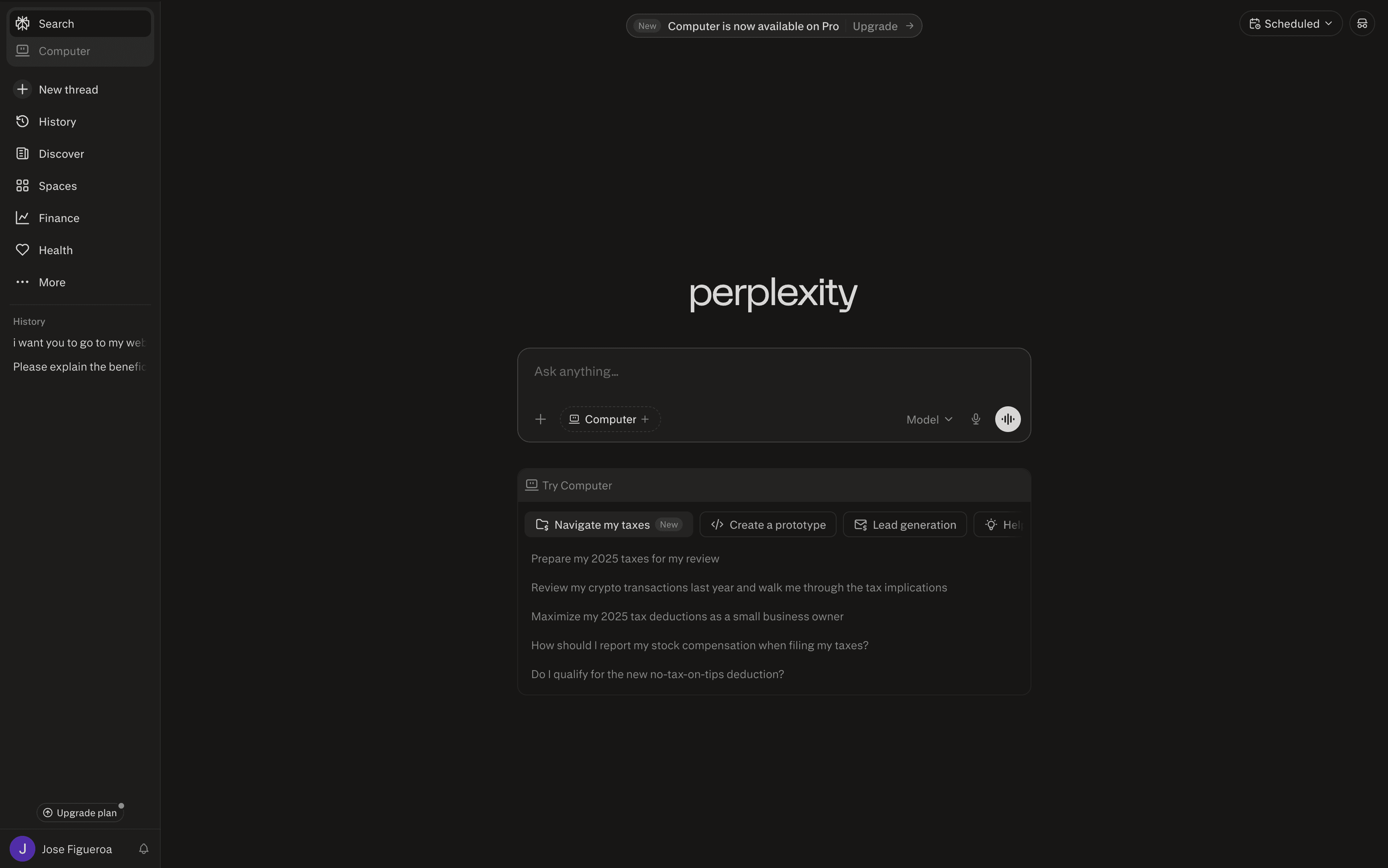 Perplexity screenshot