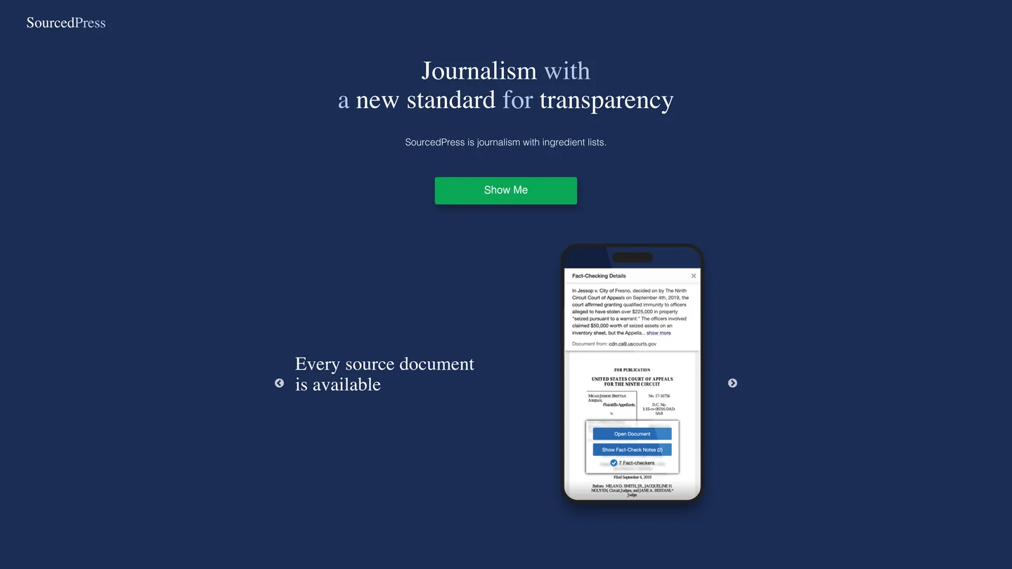 SourcedPress screenshot